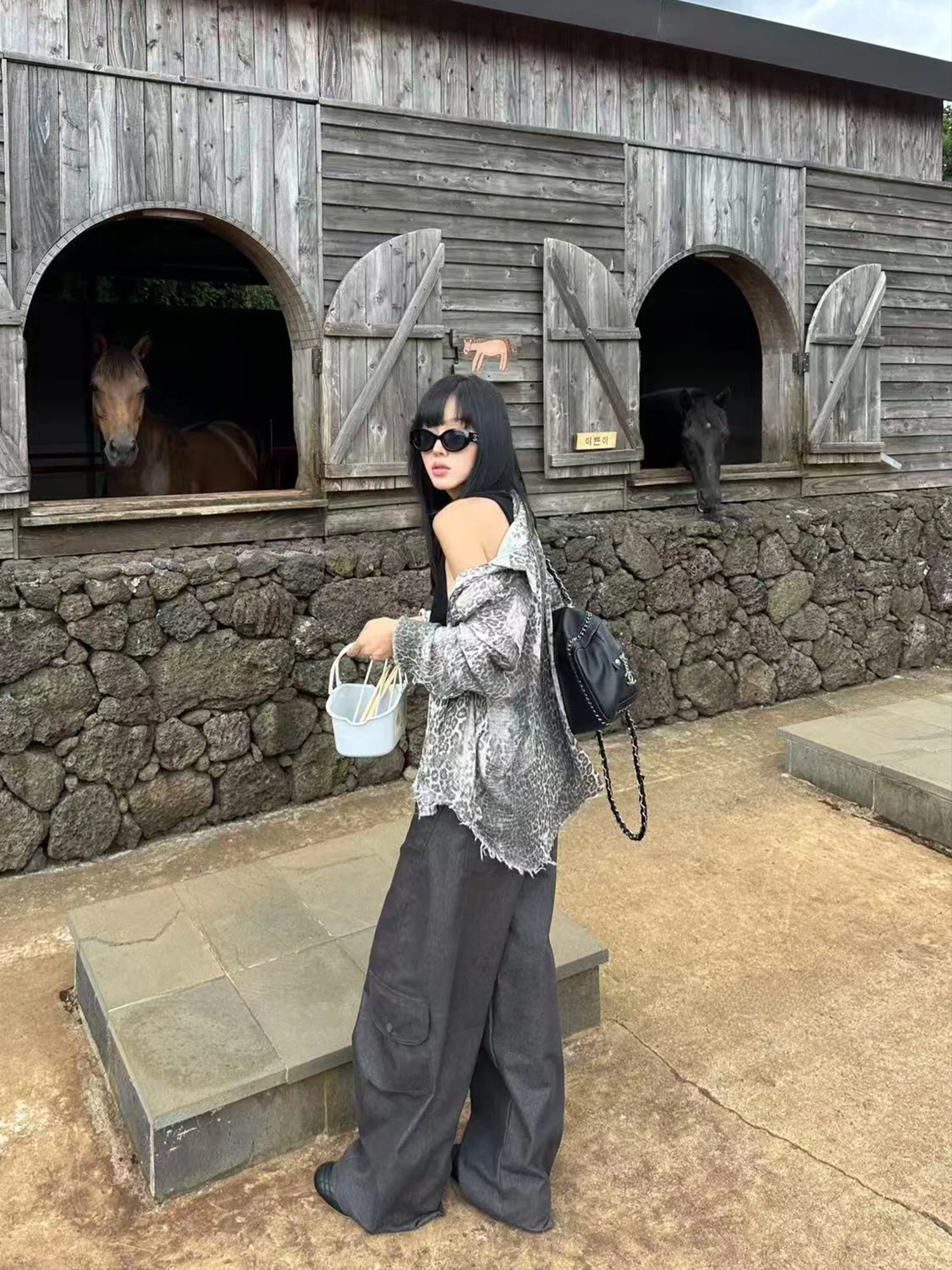 

Женская свободная хлопковая кофта Falin X с длинным рукавом, повседневная, с леопардовым принтом и декоративным подолом, осенняя модная верхняя одежда в стиле Lazy Style