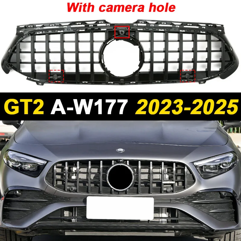 Voor 2019-2025 W177 A-klasse Mercedes Benz A180 A200 A220 A250 A35 A45 Voorbumper Grille Radiator rooster Racing Grill GT AMG