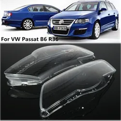 For VW Passat Magotan B6 R36 2006 2007 2008-2011 Left/Right Front Headlight Lens Cover Bright Clear HeadLamp Hoods