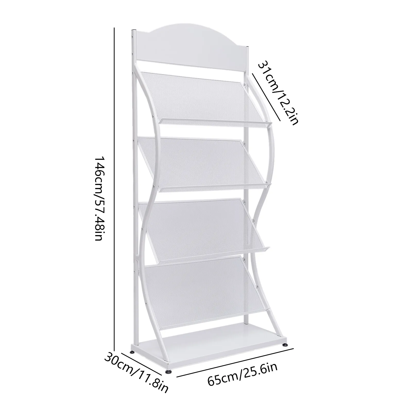4-Layers كتاب مجلة عرض رف الصحف حامل المجلات حامل الأدب 25.59 * 11.81 * 57.48in