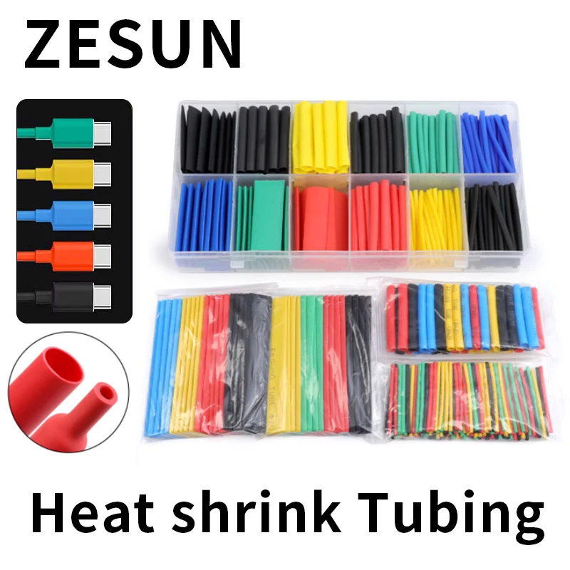 127-750PCS Heat shrink Tubing Thermoresistant Tube Heat Shrink Wrapping Kit Electrical Connection Wire Cable repair Insulati