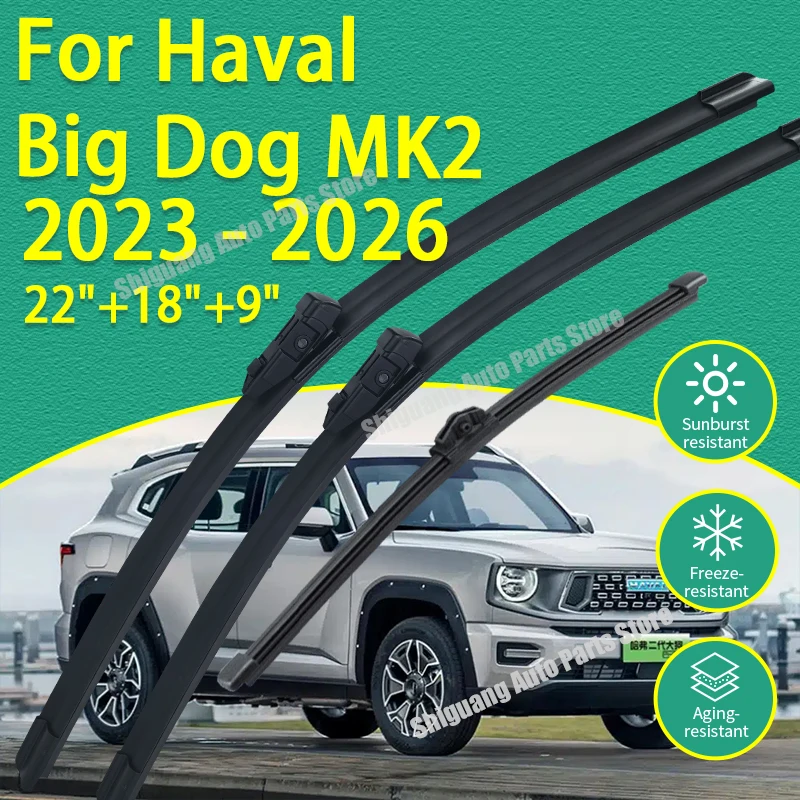 

Front Rear Silicone Coating Wipers for Haval Big Dog MK2 2023 - 2026 Car Wiper Windshield Windscreen Blades Accessories