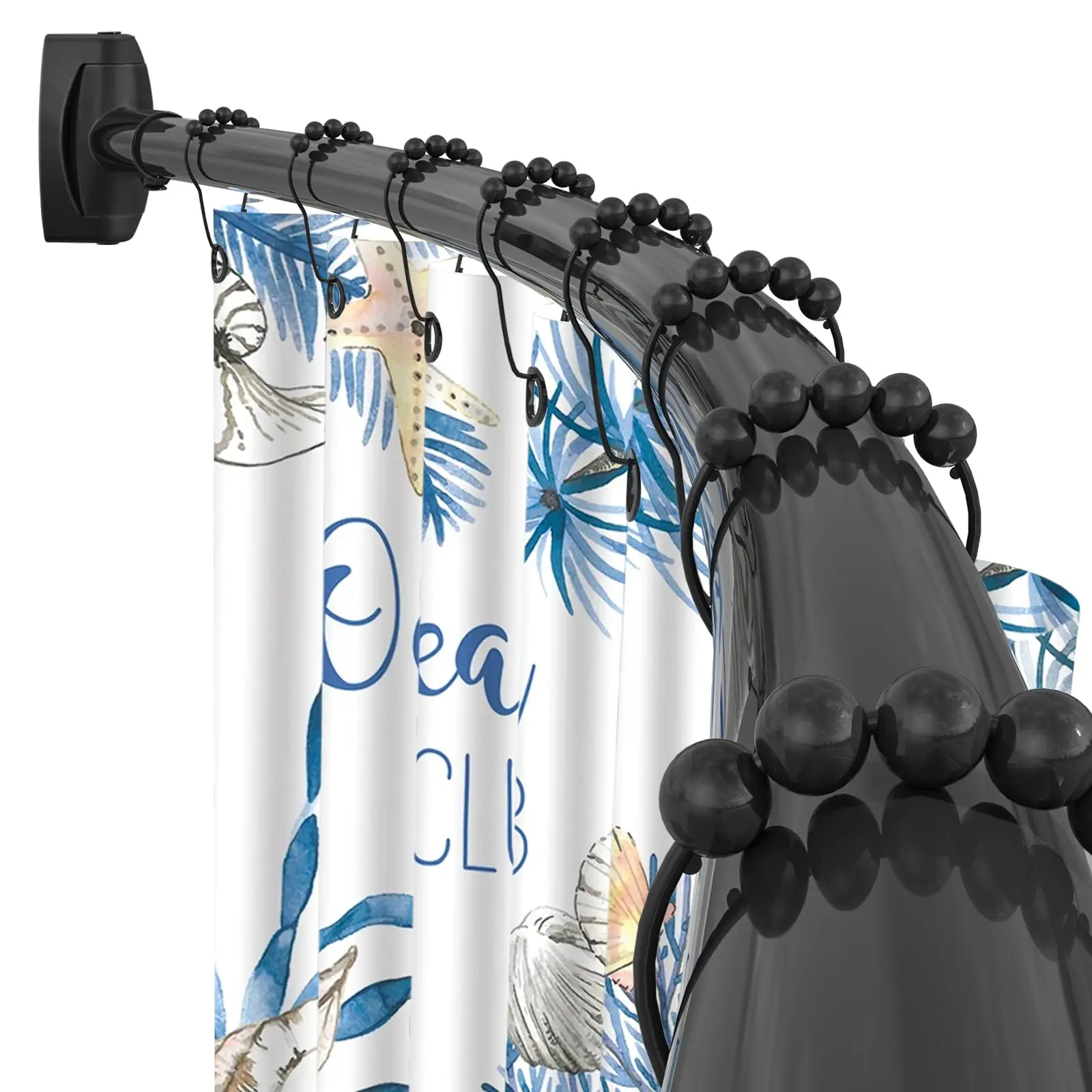 

Curved Shower Curtain Rod 35-82 Inch Adjustable Arched Bathroom Rod Non-Slip Expandable Aluminum