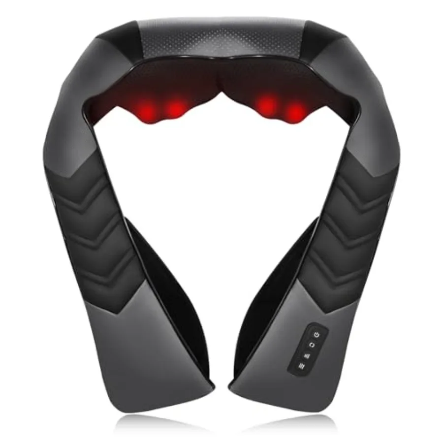 

Electric Neck Massager with Heat Shiatsu Back and Shoulder Massagers 4D Deep Tissue Kneading Massage Pillow for Leg Body Muscle