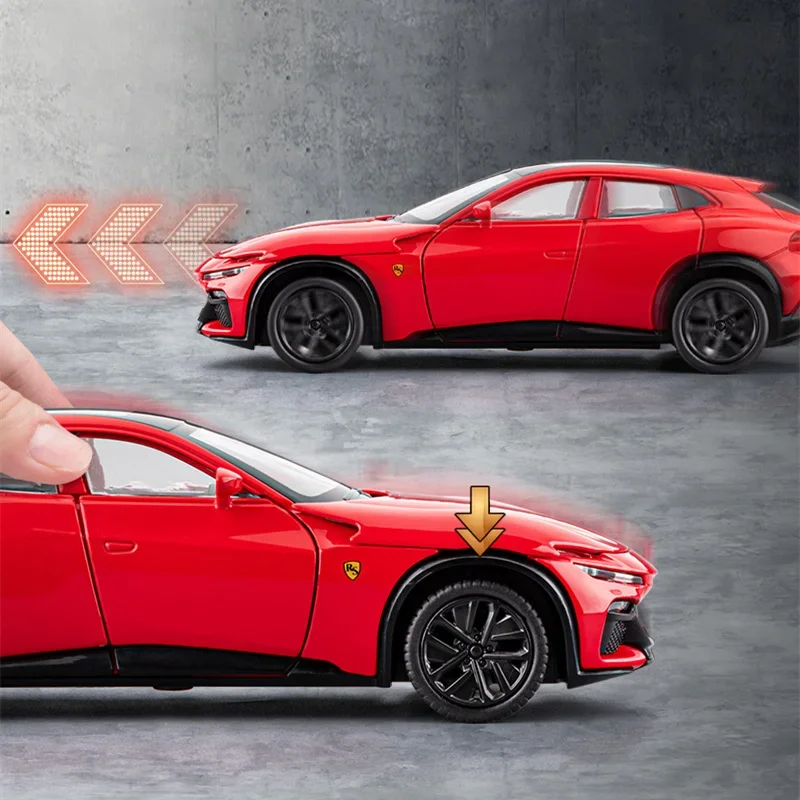 1:32 Purosangues FUV SUV سبيكة سيارة رياضية نموذج دييكاست المعادن سباق السيارات المركبات نموذج محاكاة الصوت والضوء لعبة أطفال هدية