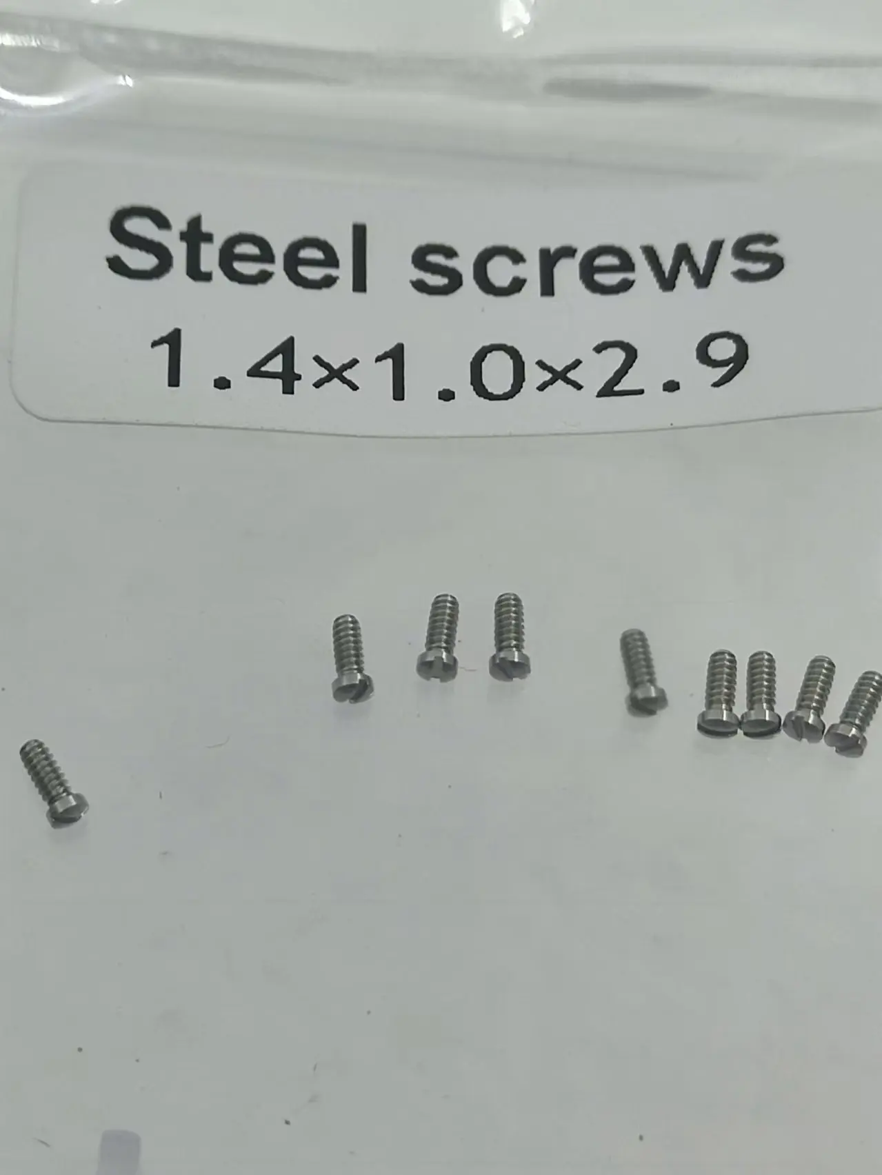 Watch accessories back cover with all steel flat screws 0.8/0.9/1.0/1.2/1.4, universal for all steel screws 10pcs