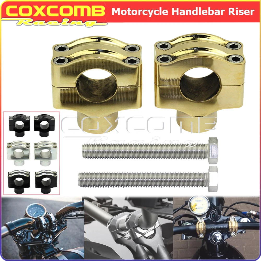 

Universal Motorcycle 1'' 25.4mm Handlebar Riser For Harley Chopper Yamaha Honda Kawasaki Cafe Racer Retro Handle Bar Mount Clamp