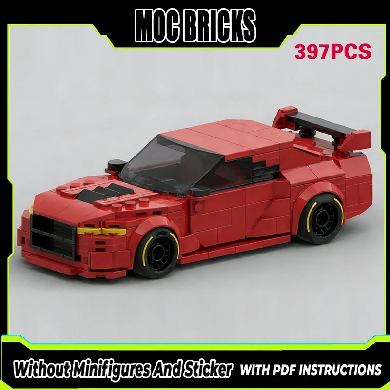 

Модель гоночного автомобиля Speed Racing Car MOC, конструктор из строительных блоков R34 GT-R Z-Tune Hypercar, модульная технология, подарки, праздничный набор для сборки, детские игрушки.