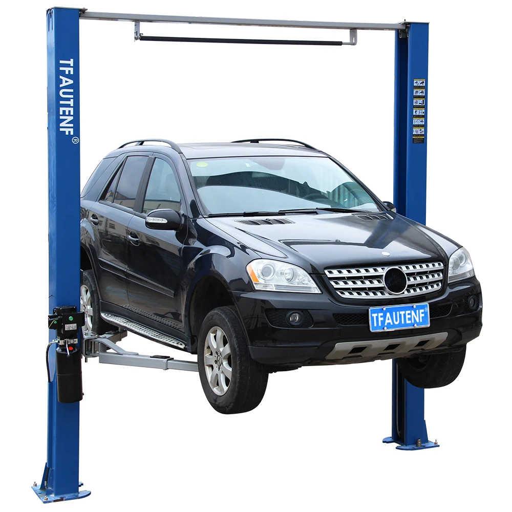 TFAUTENF Heavy Duty 4T Hydraulic Automobile Vehicle Elevator Double Column Gantry Two Post Auto Hoist 2 Post Car Lift