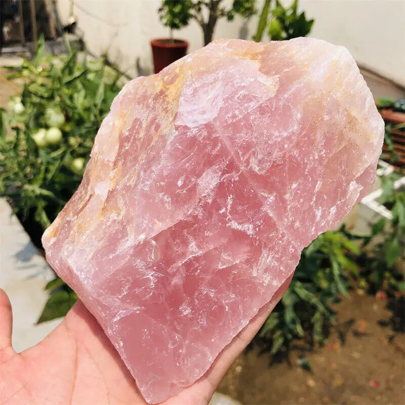 Large Natural Pink Rose Quartz Crystal Raw Stone Mineral Specimens Healing