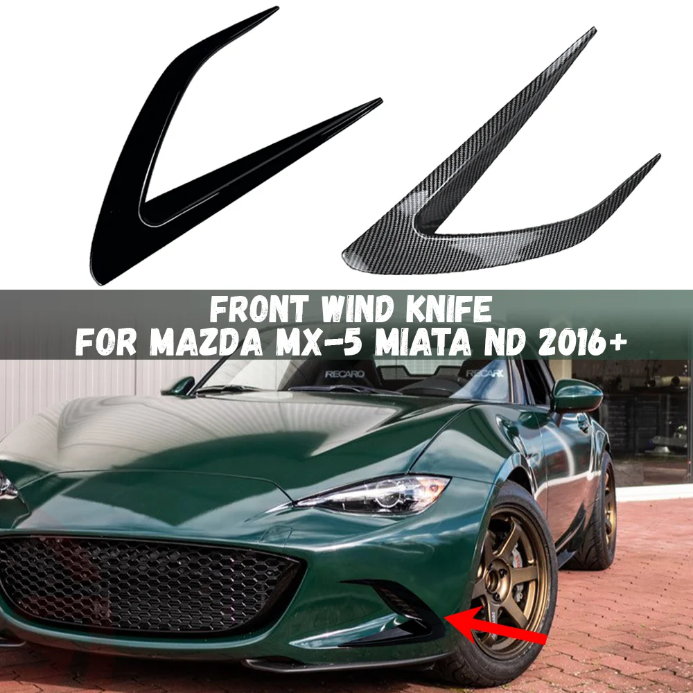 

For Mazda MX-5 Miata ND 2016+ Front Bumper Splitter Fog Light Eyebrows Spoiler Decorative Trim Tuning Diffuser Body Kits