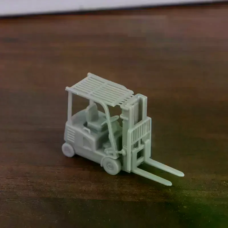 Kit de modelo de empilhadeiras e caminhões elevadores em escala 1/144, veículo de construção realista, brinquedo, mini modelo de empilhadeira de carro de engenharia