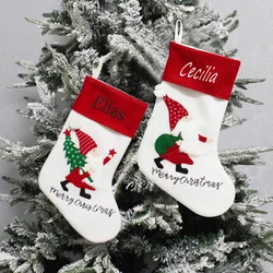 Calzino natalizio ricamato personalizzato/calze natalizie personalizzate abbinate per natale, calze personalizzate con nome