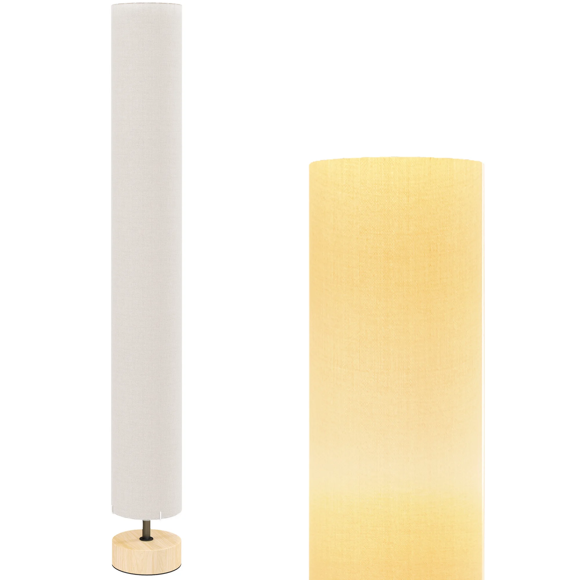 HOMCOM Straatlamp woonkamer voetlamp met moderne voetschakelaar, 2 x fitting E27, Straatlamp woonkamer, slaapkamer, bureau, cm beige