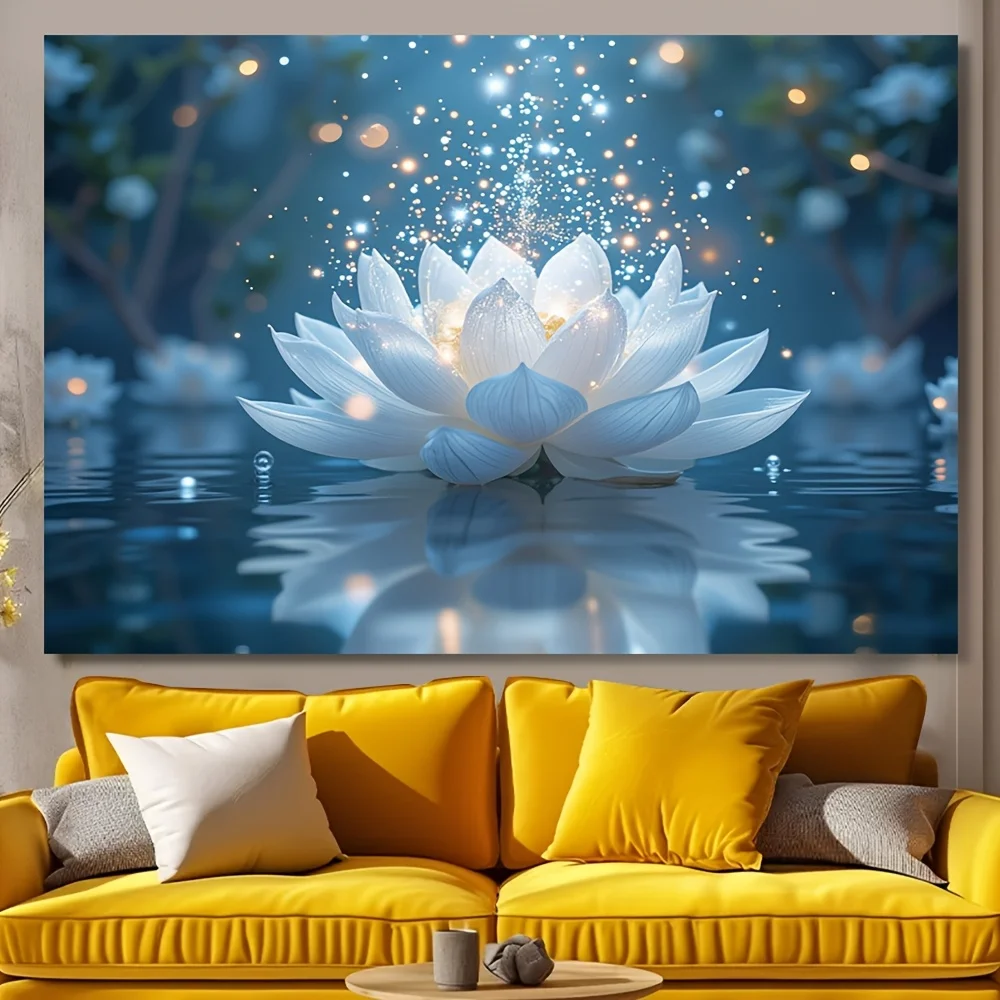 1pc of Crystal Lotus Tapestry for Living Room, Bedroom, Office, Home Room, Party Decoration, Live Streaming Backdrop JG