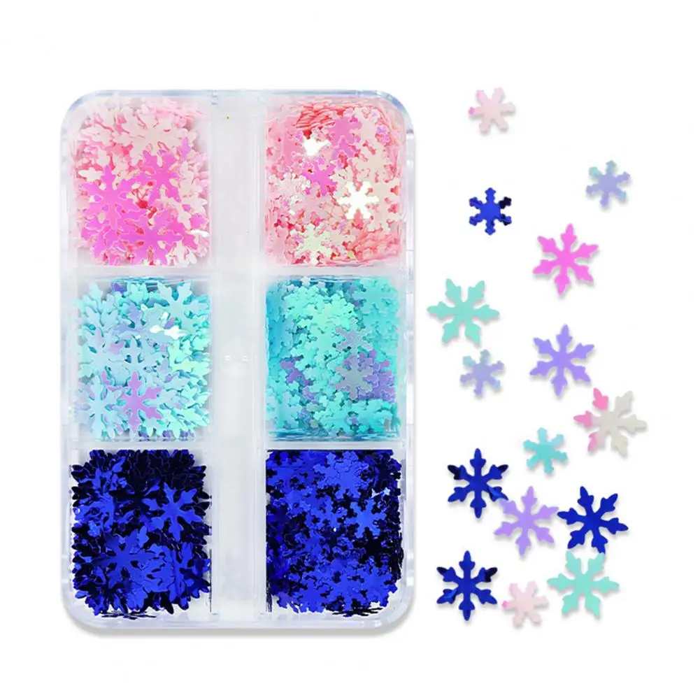 Forniture per Nail Art accessori per Nail Art invernali paillettes natalizie scintillanti per custodie per telefoni vestiti 6 griglia in scatola per i vestiti