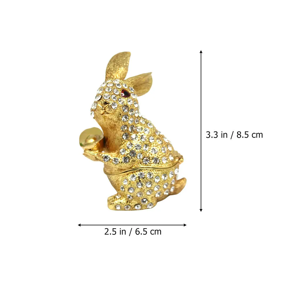 Exquisite Alloy Rabbit Jewelry Box Ring Earrings Storage Case Jewelry Organizer Dresser Decor Ring Mini Box Earrings Container
