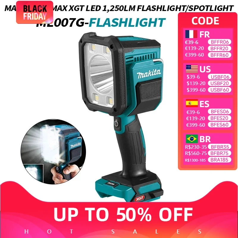 Makita ML007G 40V Max XGT Cordless LED Flashlight Spotlight Bare Tool 1250LM Flashlight MAKITA Outdoor Flashlight