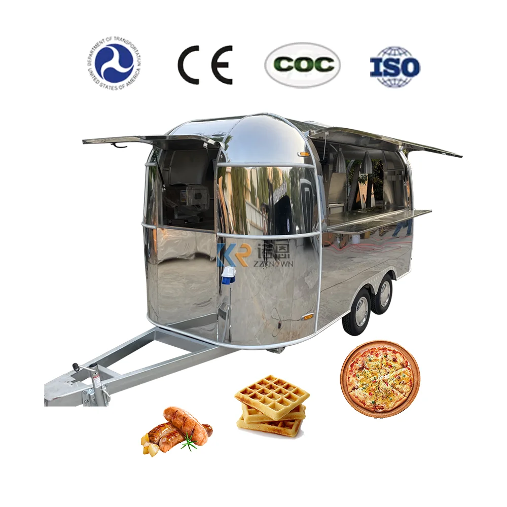 Fast Food Vending Truck Equipment Mobile Ice Cream Cart Customized Street Food Trailer Food Kiosk Restaurant