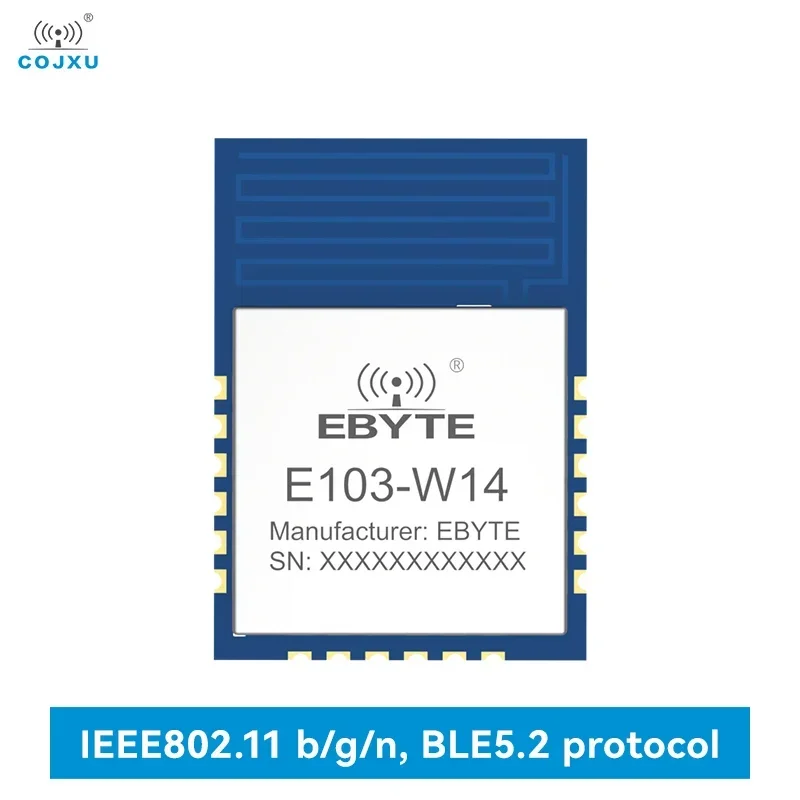 BLE5.2 2.4GHz WiFi Serial Port Module Dual Mode MQTT AT Command COJXU E103-W14 18dBm Low Power Consumption HTTP/TCP/UDP PCB