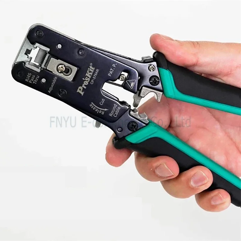 Crimper Crimpzange Pro'skit CP-376AR Tragbare perforierte RJ45 Netzwerkkabel Crimper Schneidwerkzeug Stripper Punch Down CAT7