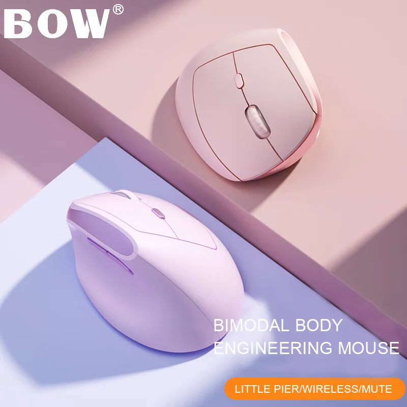 B.O.W MD190mini Bluetooth Wireless Dual-mode Silent Mouse Ergonomic for Girls with Small Hands Home Office Portable Mouse Mini