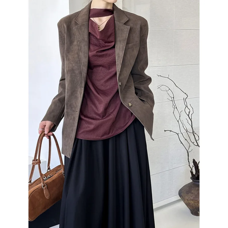 Spring Scarf Collar Halter Ribbon Blouse Women Long Sleeve Loose Straight Fashion Korean Tops