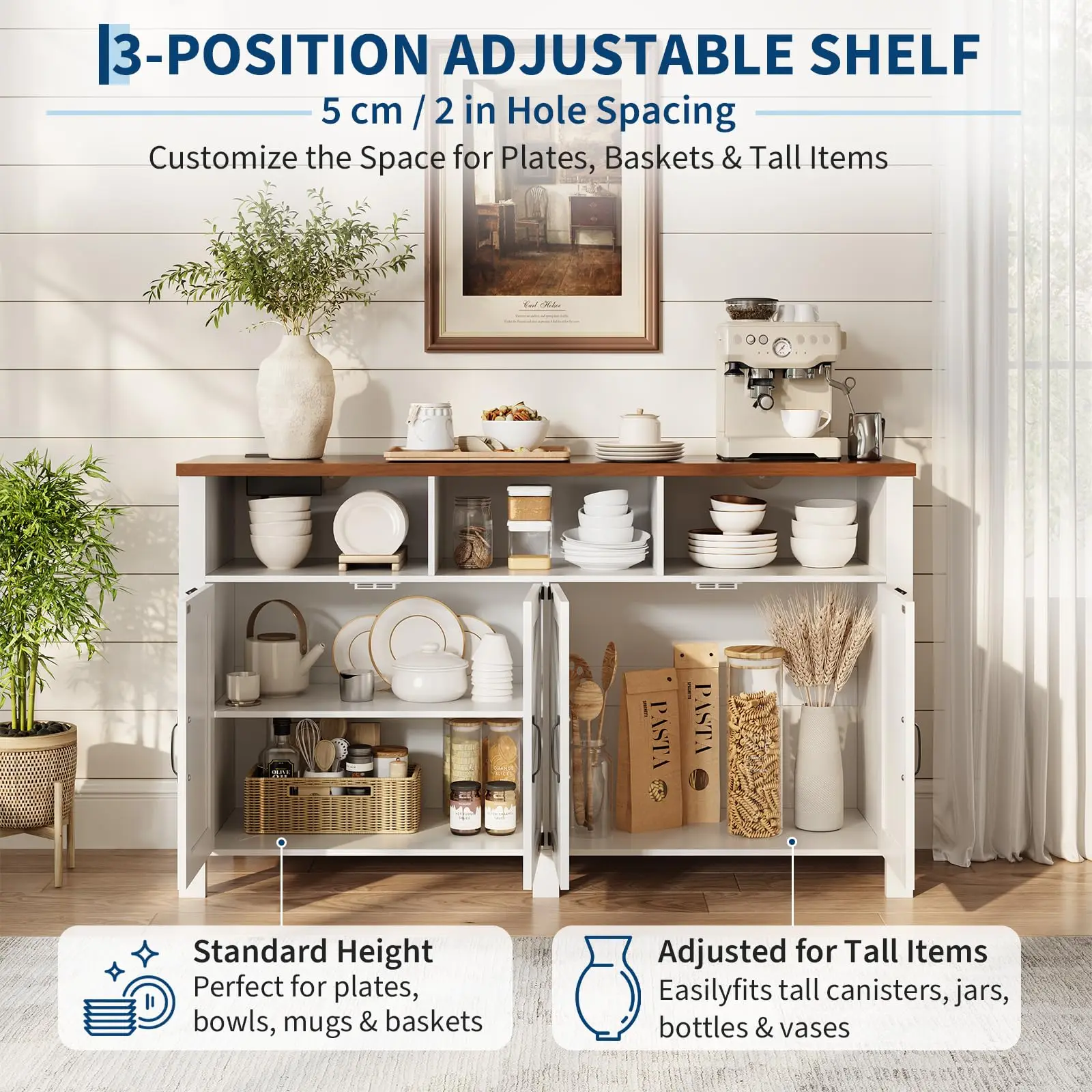 Farmhouse LED Buffet Cabinet 5