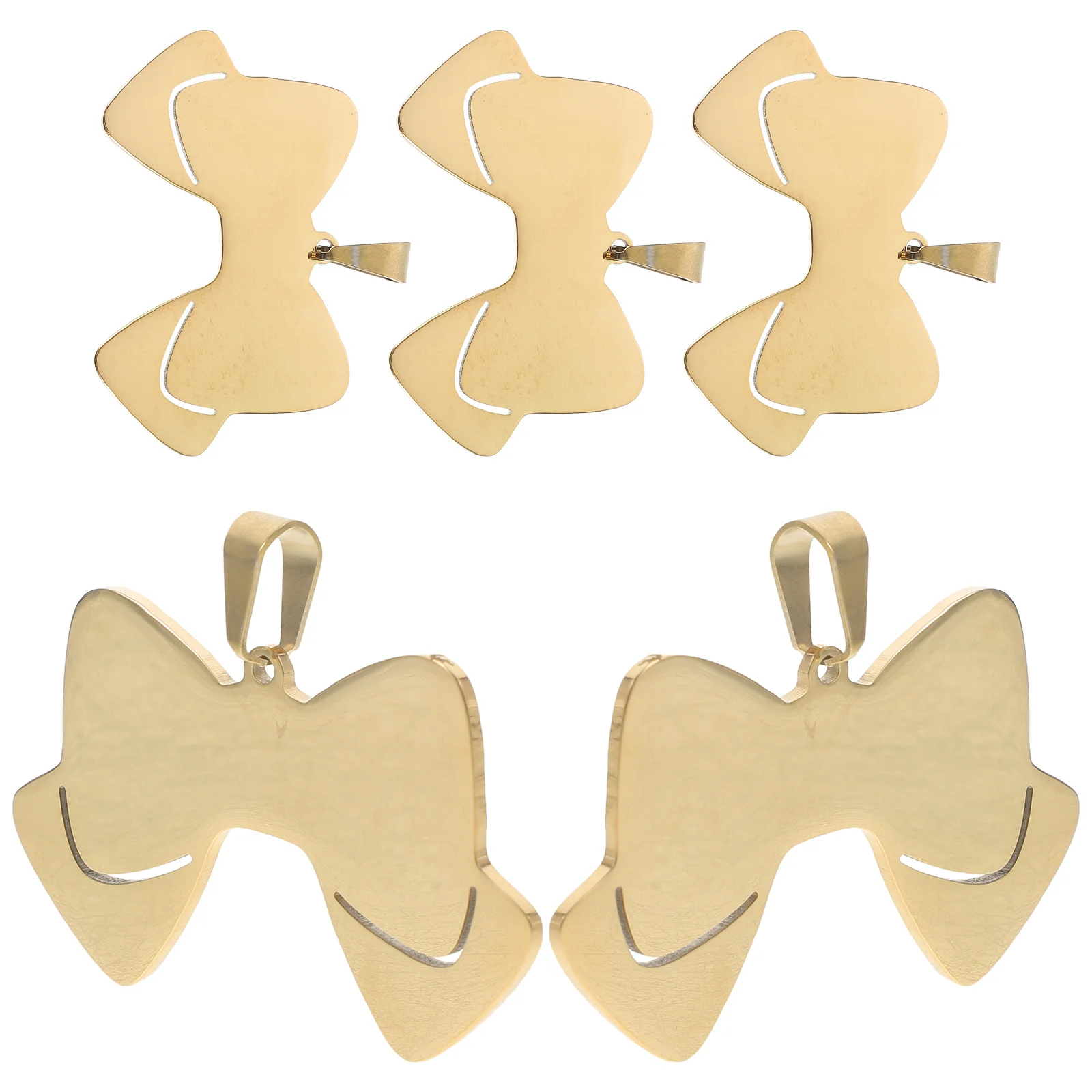 

5Pcs Stainless Steel Dog Tags Blanks Bow Shaped Pet Id Tags Lightweight Name Tag for Dog Collar Decoration Puppy Name Tag