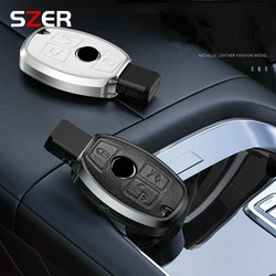 Metal Car Remote Key Case Cover Shell Fob For Mercedes Benz A B C E R Class GLS GLA GLK GLC CLS CLA AMG W204 W205 W212 W463 W176