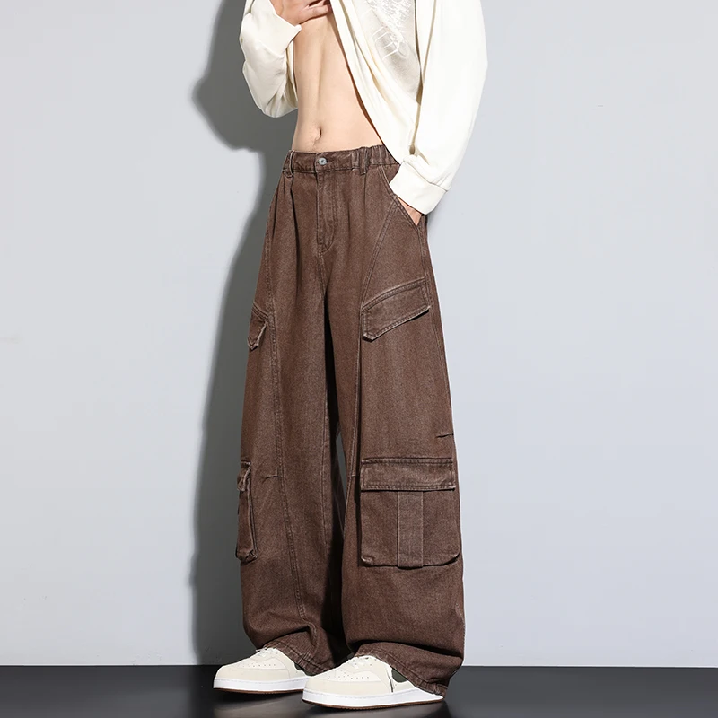 Abbigliamento da lavoro da uomo per giovani all'aperto per l'autunno Pantaloni larghi e casual di fascia alta di fascia alta Pantaloni a gamba dritta da uomo alla moda