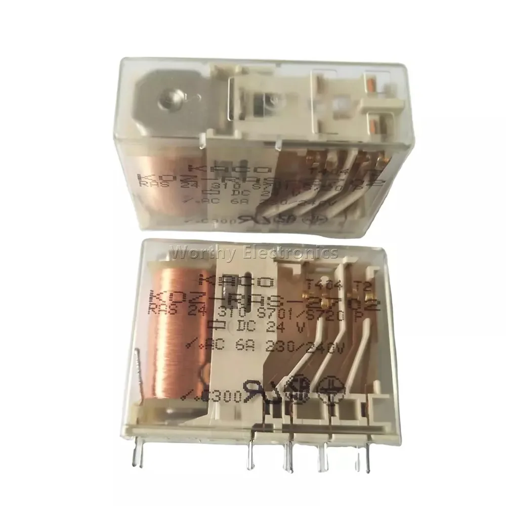 Free Shipping 10PCS/LOT 24VDC 6A 10PIN Relay KOZ-RAS-2702 DC24V