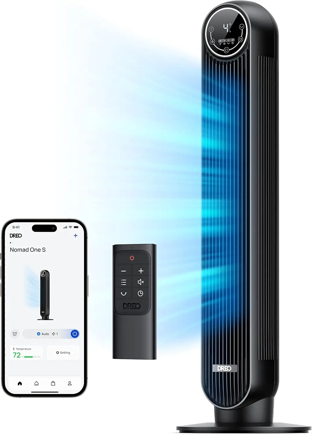 

Tower Fan for Bedroom, Smart Oscillating Quiet Floor Fans, Standing Bladeless Fan with Remote and WiFi Voice Control, 4 Modes, 4