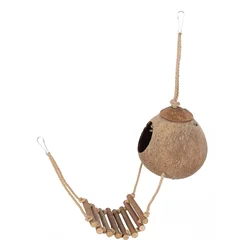 Reptile Gecko Ladder Hide Hut Husk Tank Accessories House Cave Crested Nesting Bird Hideout Hiding Hideouts Terrarium Lizard