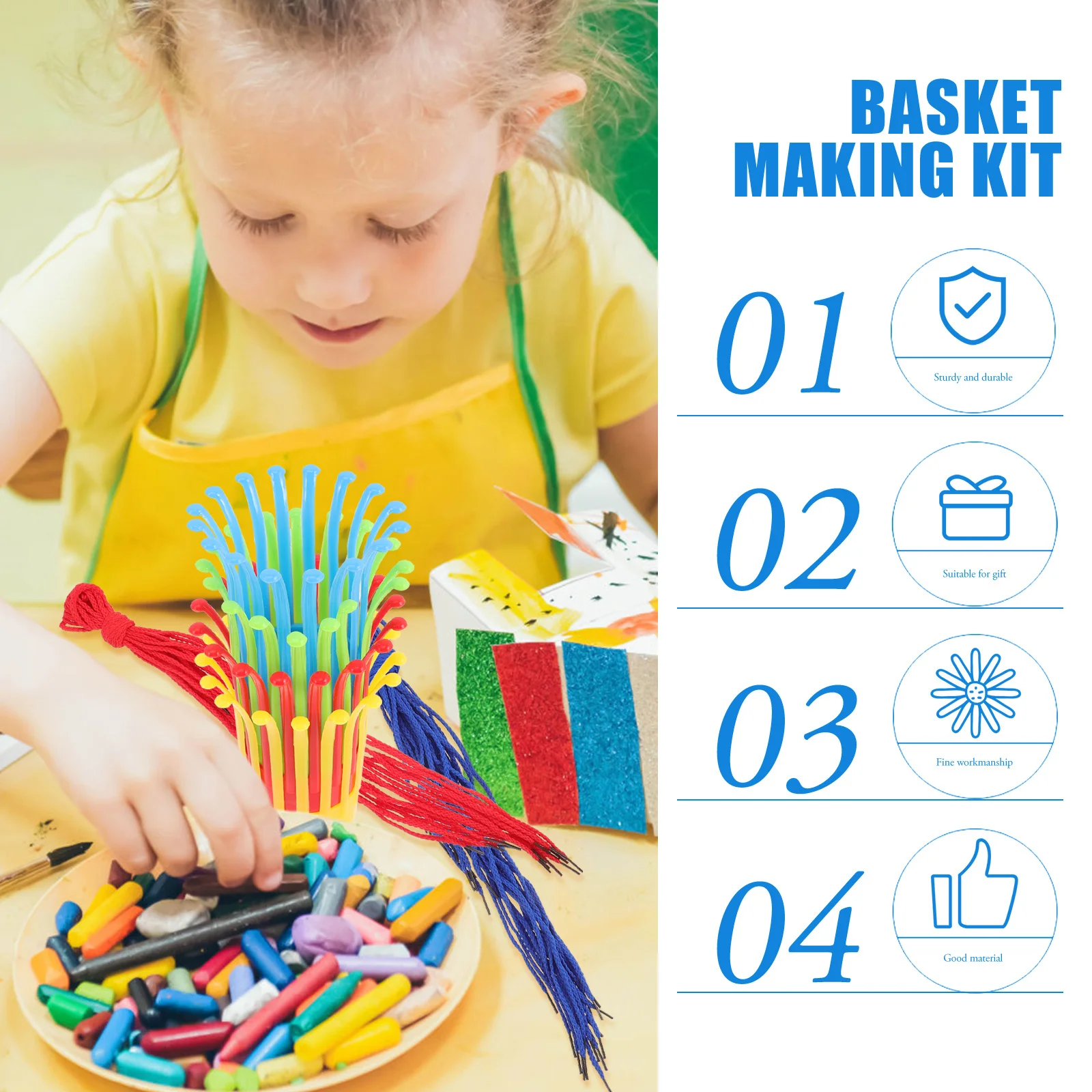 

1Set Basket Weaving Kit DIY Handwoven Vase Basket Craft Early Learning Educational Kit for Cognitive Development Creativity