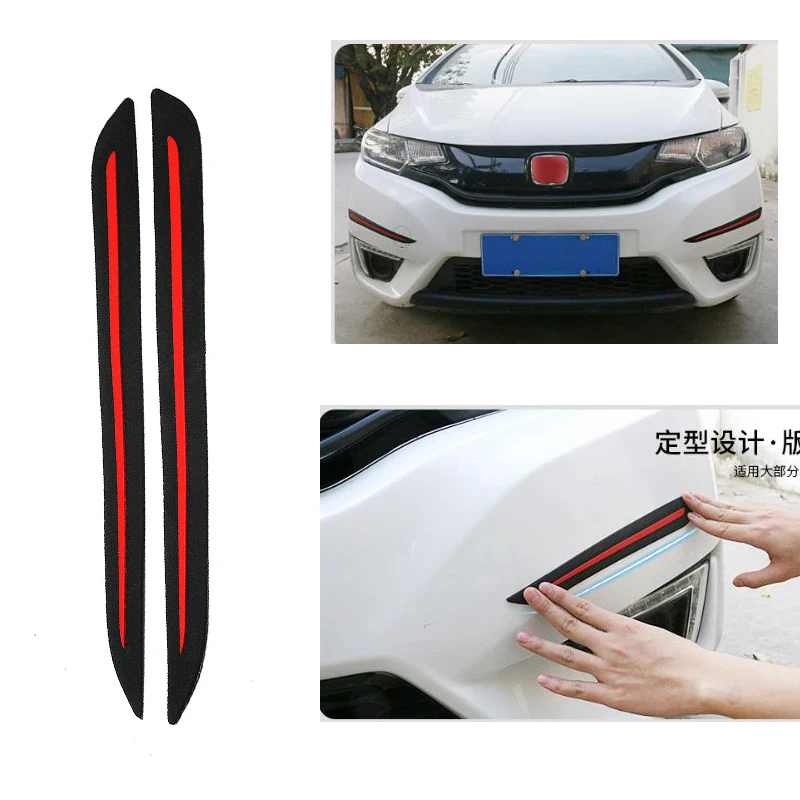 Universal Car Black Red Decorative Trim Bumper Protection Strip For Front & Rear Bumpers Car Scratch-Resistant Bumper Protection