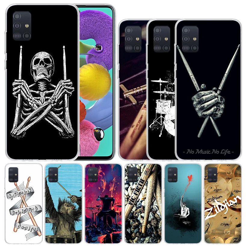 Musical Instrument Drum Rock Soft Cover for Samsung Galaxy A51 A50S A71 A70 Phone Case A41 A31 A21S A11 A40 A30S A20E A10S A6 A7