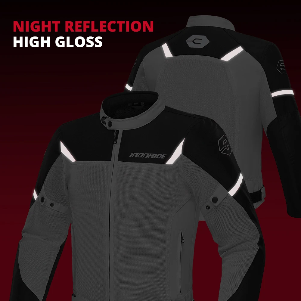 Men Mesh Breathable Moto Jacket Summer Motorcycle Jacket RidingOutdoor Rider Riding Pants Wear Detachable Clothing