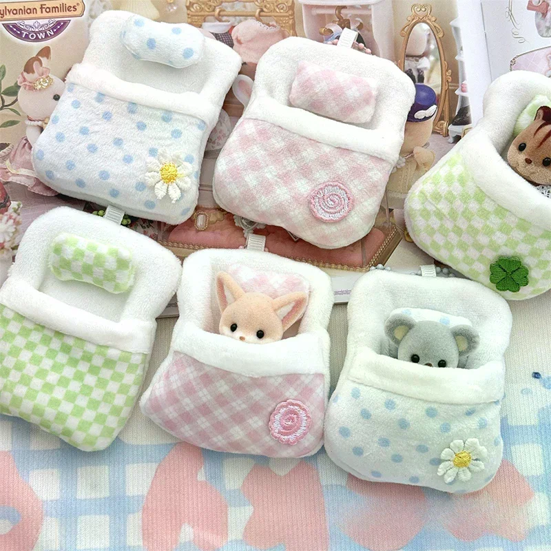 /HTF/New Cute Plush Anime Animal Doll Bag Pendant Keychain Four-leaf Clover Quilt Mini Sleeping Bag Doll Backpack Pendant