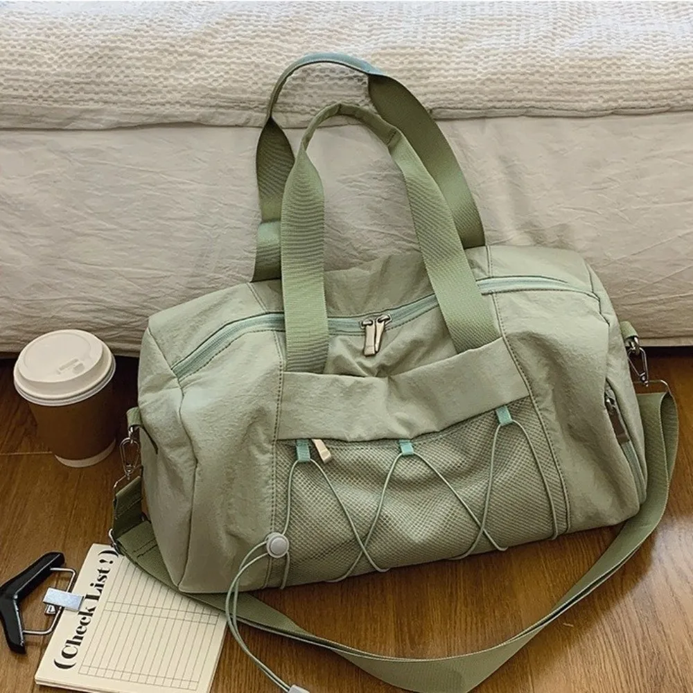 New Large Capacity Travel Bags with Shoe Pocket Dry Wet Separation Fitness Handbag Nylon Solid Color Duffel Shoulder Bags