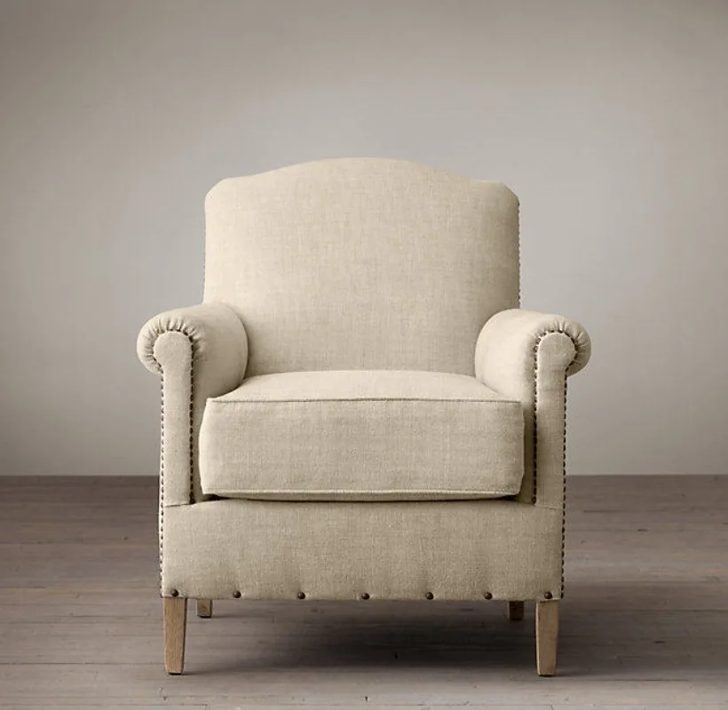 American simple fabric soft bag sofa living room meeting single, villa hotel model room