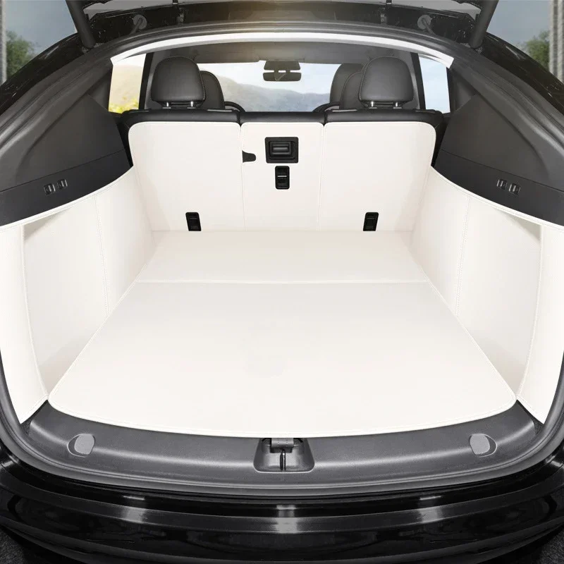 

Кожаная накладка на заднюю дверь Tesla Model Y Model 3, аксессуары, полностью закрытая задняя крышка багажника, коврик для ковра, автозапчасти, подкладка багажника