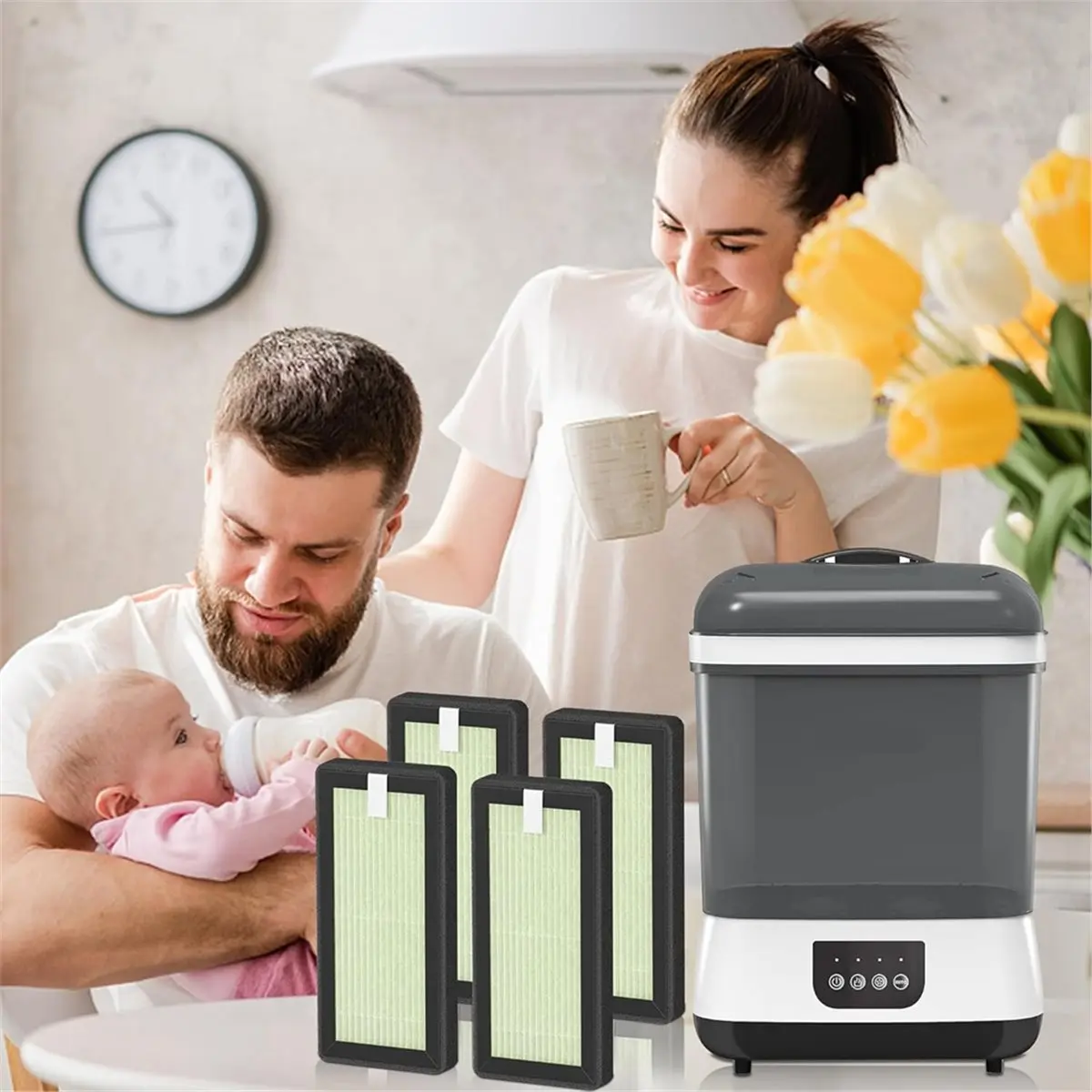 A60P 6pcs HEPA Air Filter Replacement for Sterilizers and Dryers - Dryer Advanced Filter for Baby Bottles
