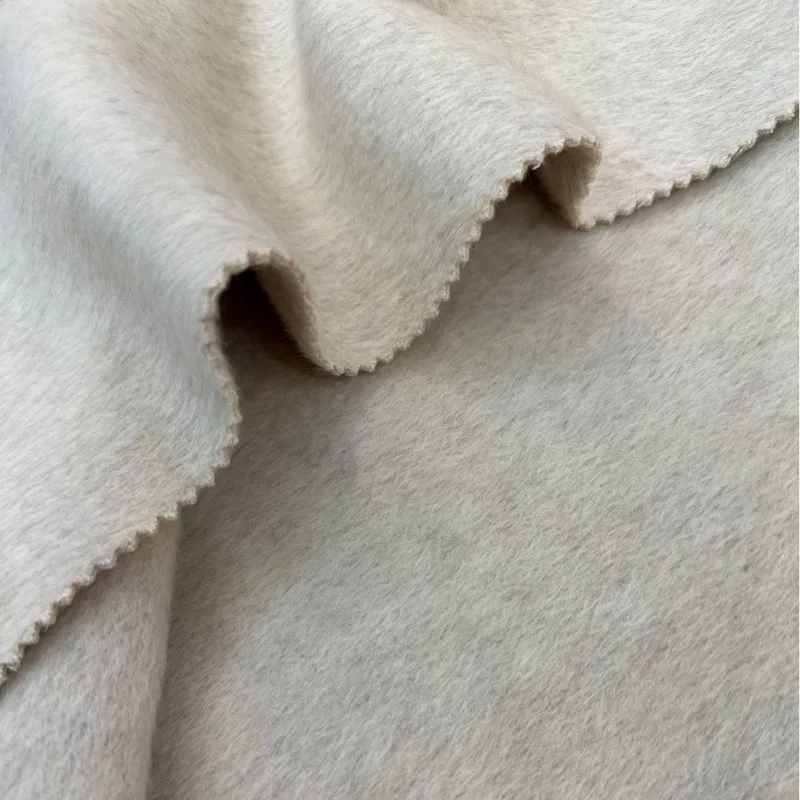 Camel wool silk double-sided, long-haired blended coat fabric