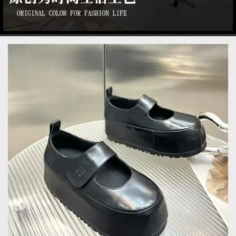 

Женские модные туфли на липучке, туфли с круглым носком на толстой подошве, женские модельные туфли для отдыха, весна-осень, универсальные Zapatillas De Mujer