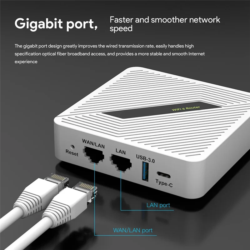 B37B-RT2656 For Starlink Wireless Router 1800Mbps High Speed Pocket Wifi6 Multi Working Modes Dual Band 2.4/5Ghz EU Plug