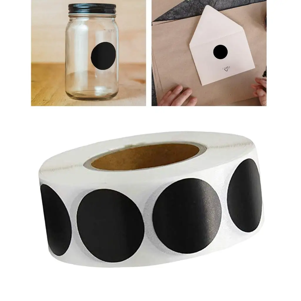 Label Sticker Paper Supermarket Price Blank Label for Craft Bottle Jars , Black, 2.5cm