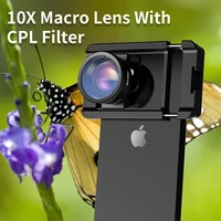APEXEL-lente Macro mejorada 4K HD de 100mm con filtro CPL, Micro lentes de abrazadera Universal para iPhone y Samsung, todos los teléfonos inteligentes