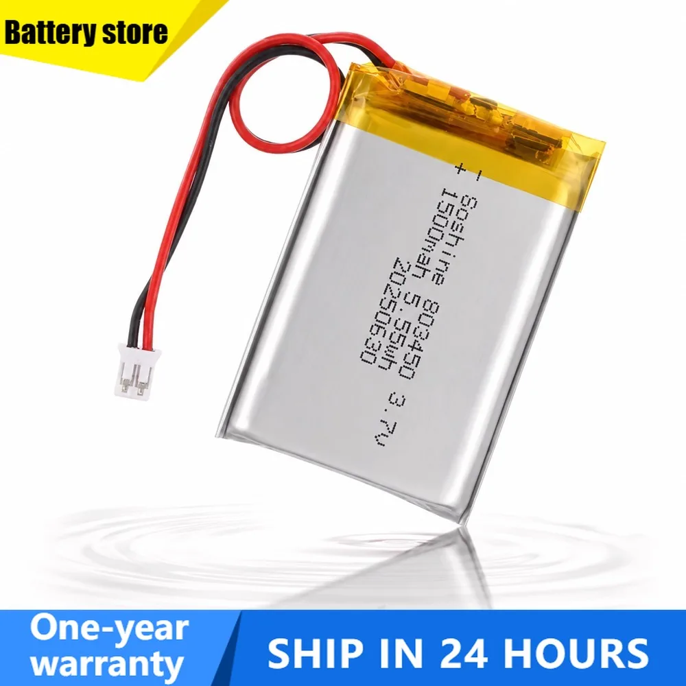 10 PCS-3.7V 1500mAh 803450 Polymer Lithium Rechargeable Battery for Bluetooth Headset Camera GPS Audio Walkie-talkie