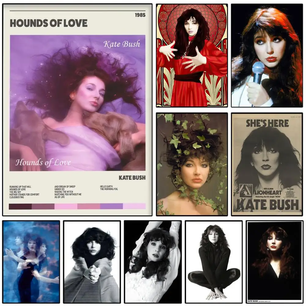 K-Kate B-Bush Hounds of Love Poster HD Self-Adhesive Wall Decor Home Office Dorm Bedroom & More Ideal Gift Choice